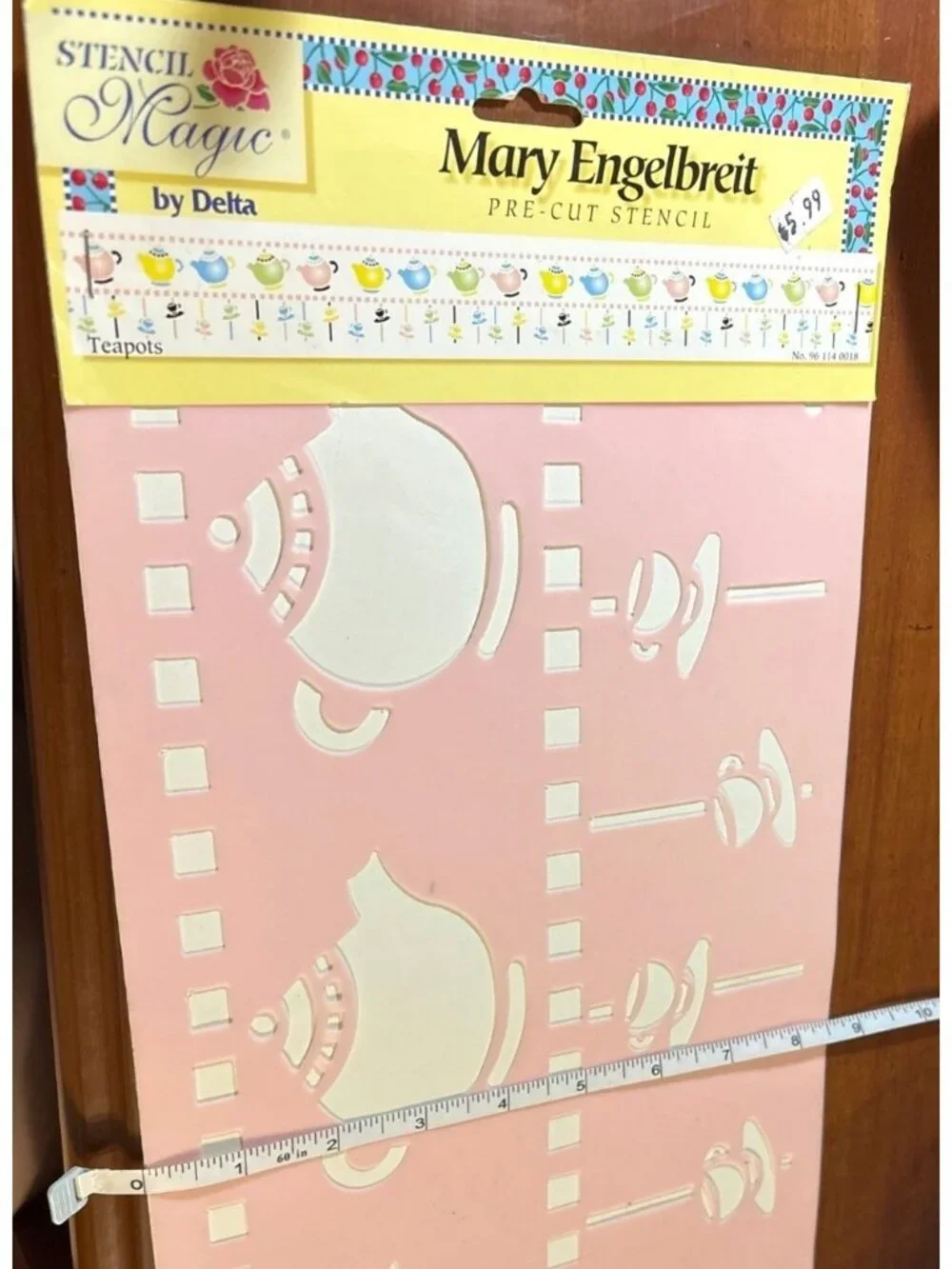 Mary Engelbreit Stencil Magic Pre-Cut Stencil Teapot Border Design New Old Stock